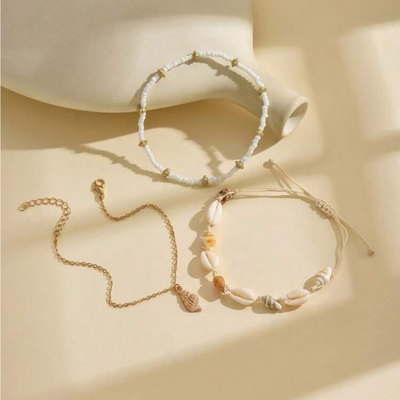 Shell and Bead Anklet Set - Picture 3 of 8